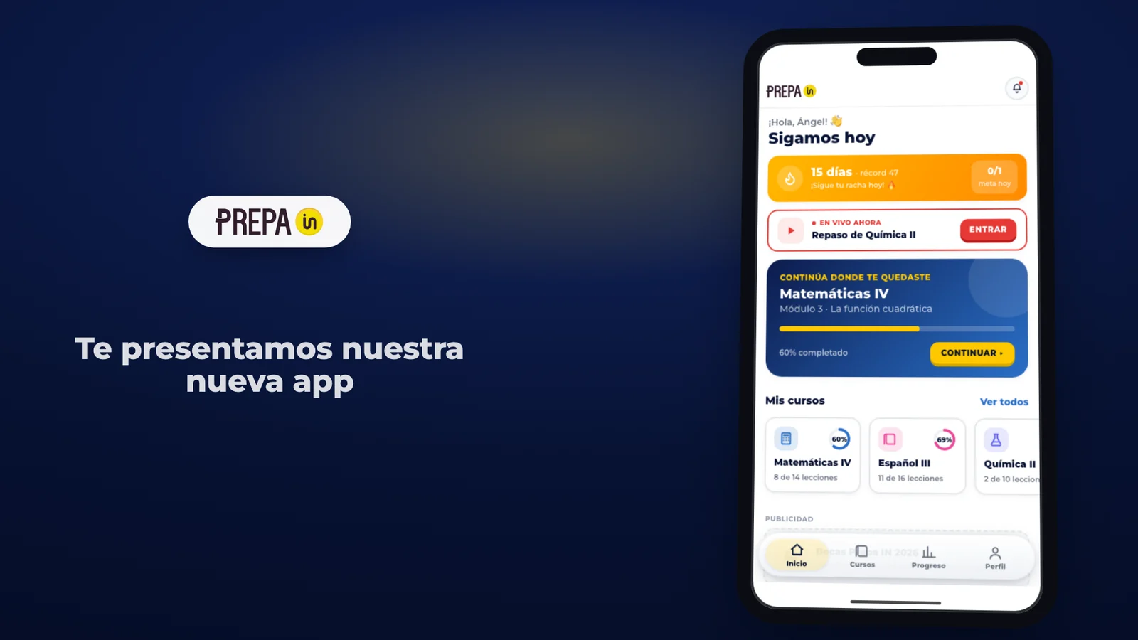 Vista del recorrido completo por la nueva app Prepa IN